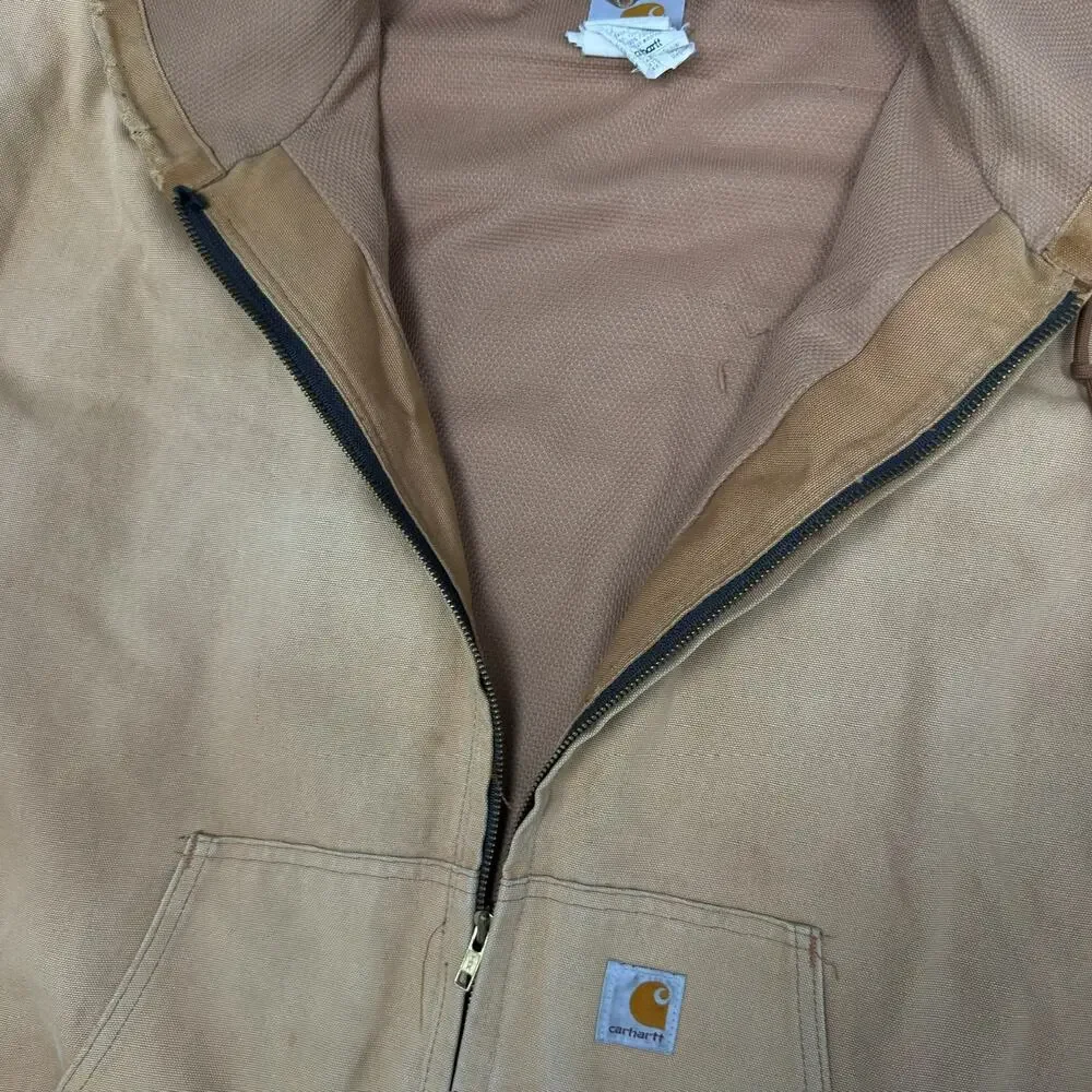 Carhartt J131 brown hooded work wear jacket